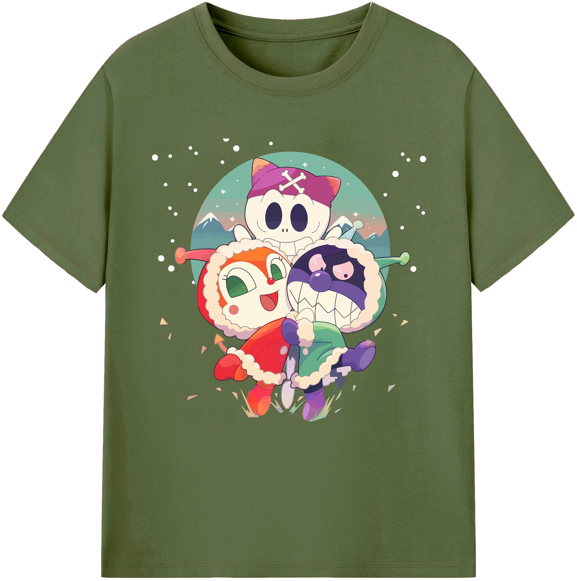 （画像用） アンパンマン Anpanman 綿100％半袖Tシャツ（フロントプリント）
